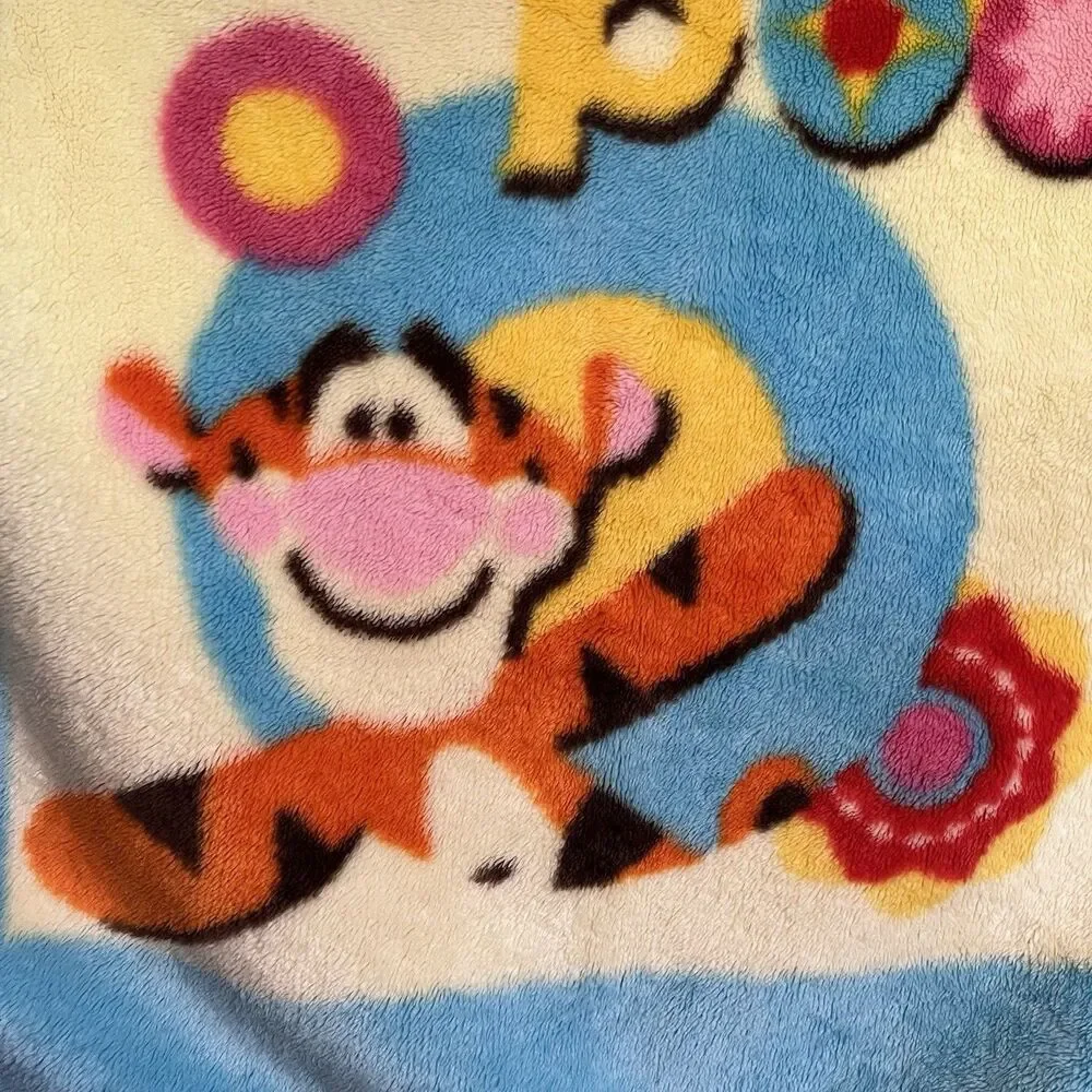 VTG Winnie The Pooh Tigger Piglet Baby Blanket Fleece Children’s Throw 45”x 30”